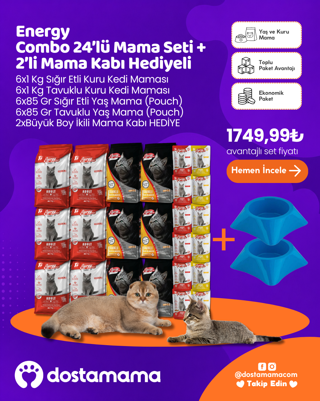 Energy Combo 24’lü Mama Seti + 2’li Mama Kabı Hediyeli