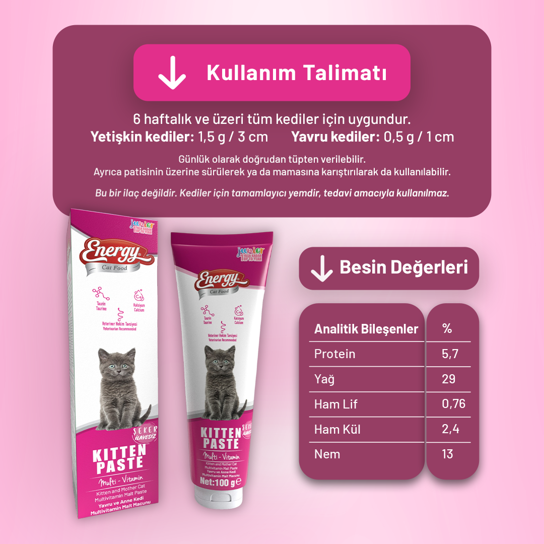 Energy Yavru Kedi Paste - 100 g