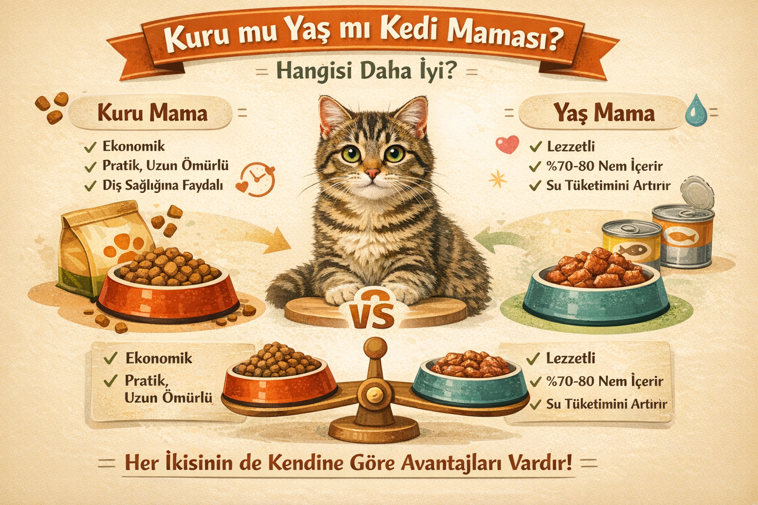 Kuru mu Yaş mı Kedi Maması? Hangisi Daha İyi?