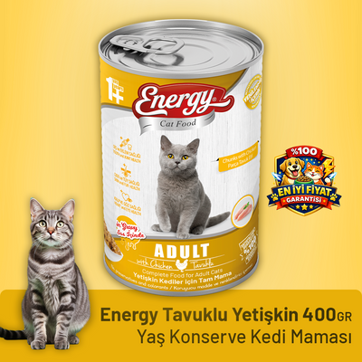 Energy Tavuklu Yetişkin Yaş Kedi Maması - 400 g