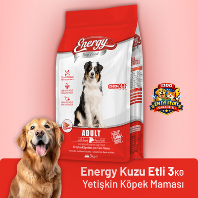 Energy Kuzu Etli Yetişkin Köpek Maması - 3 kg
