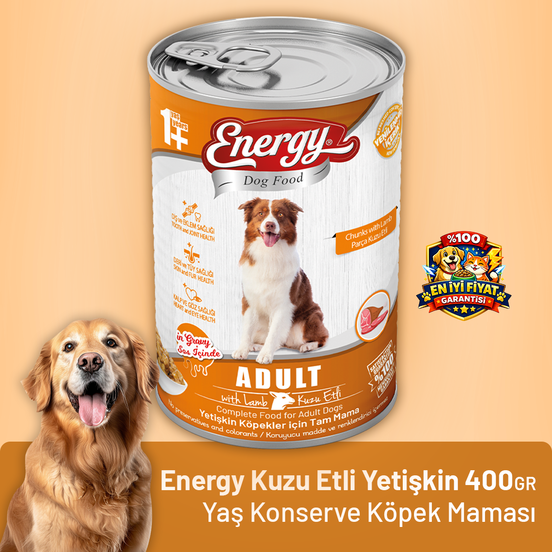 Energy Kuzu Etli Yetişkin Yaş Köpek Maması - 400 g