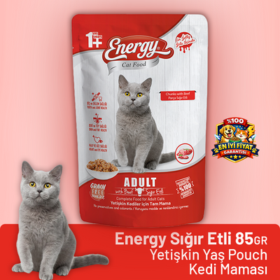 Energy Sığır Etli Yetişkin Yaş Kedi Maması - 85 g