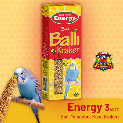 Energy Ballı Muhabbet Kuşu Krakeri - 3'lü