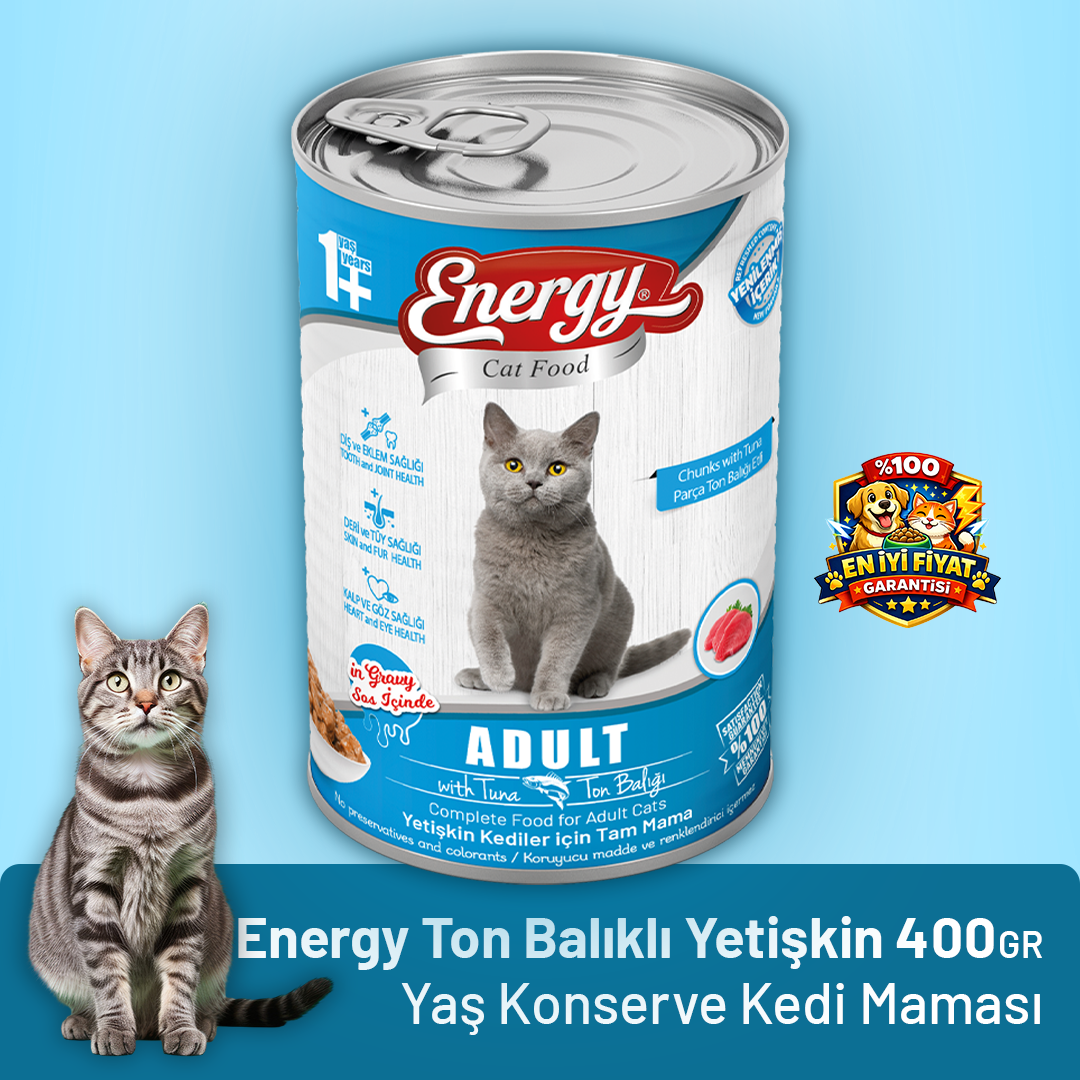 Energy Ton Balıklı Yetişkin Yaş Kedi Maması - 400 g