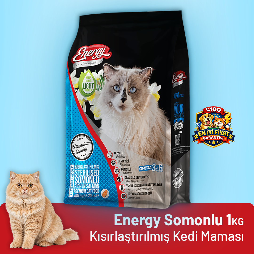 Energy Somonlu Kısırlaştırılmış Kedi Maması - 1 kg