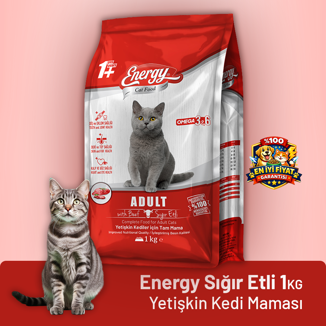 Energy Sığır Etli Yetişkin Kedi Maması - 1 kg