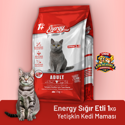 Energy Sığır Etli Yetişkin Kedi Maması - 1 kg