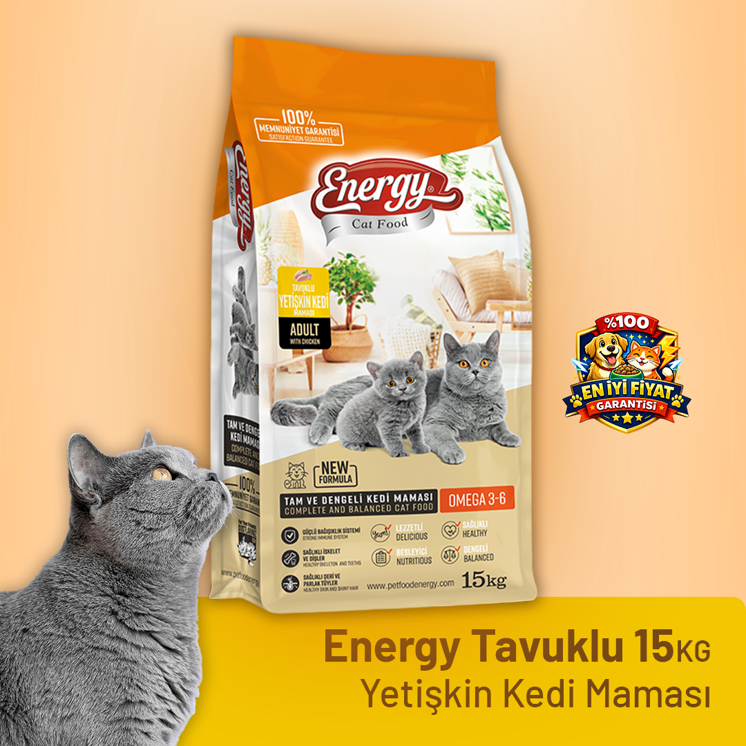 Energy Tavuklu Yetişkin Kedi Maması - 15 kg