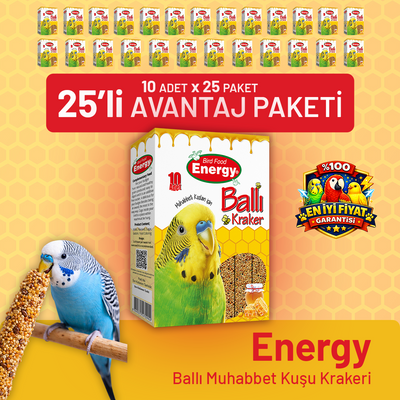 Ballı Muhabbet Kuşu Krakeri 10'lu- 25 Adet