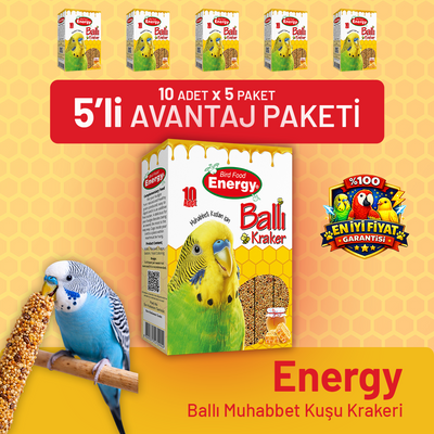 Ballı Muhabbet Kuşu Krakeri 10'lu- 5 Adet