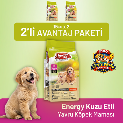 Kuzu Etli Yavru Köpek Maması 15 kg - 2 Adet
