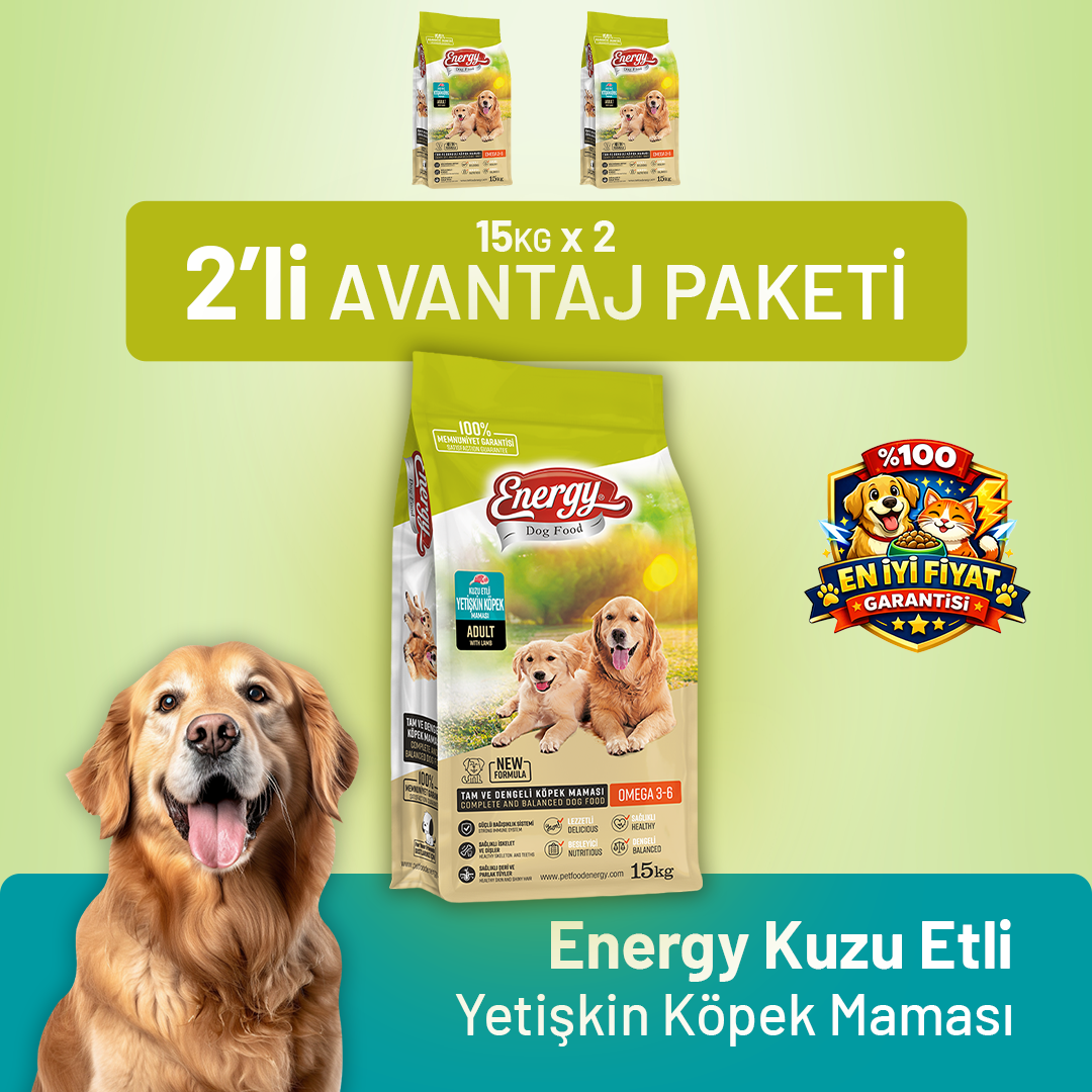 Kuzu Etli Yetişkin Köpek Maması 15 kg - 2 Adet