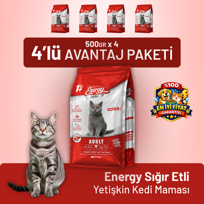 Sığır Etli Yetişkin Kedi Maması - 4 Adet