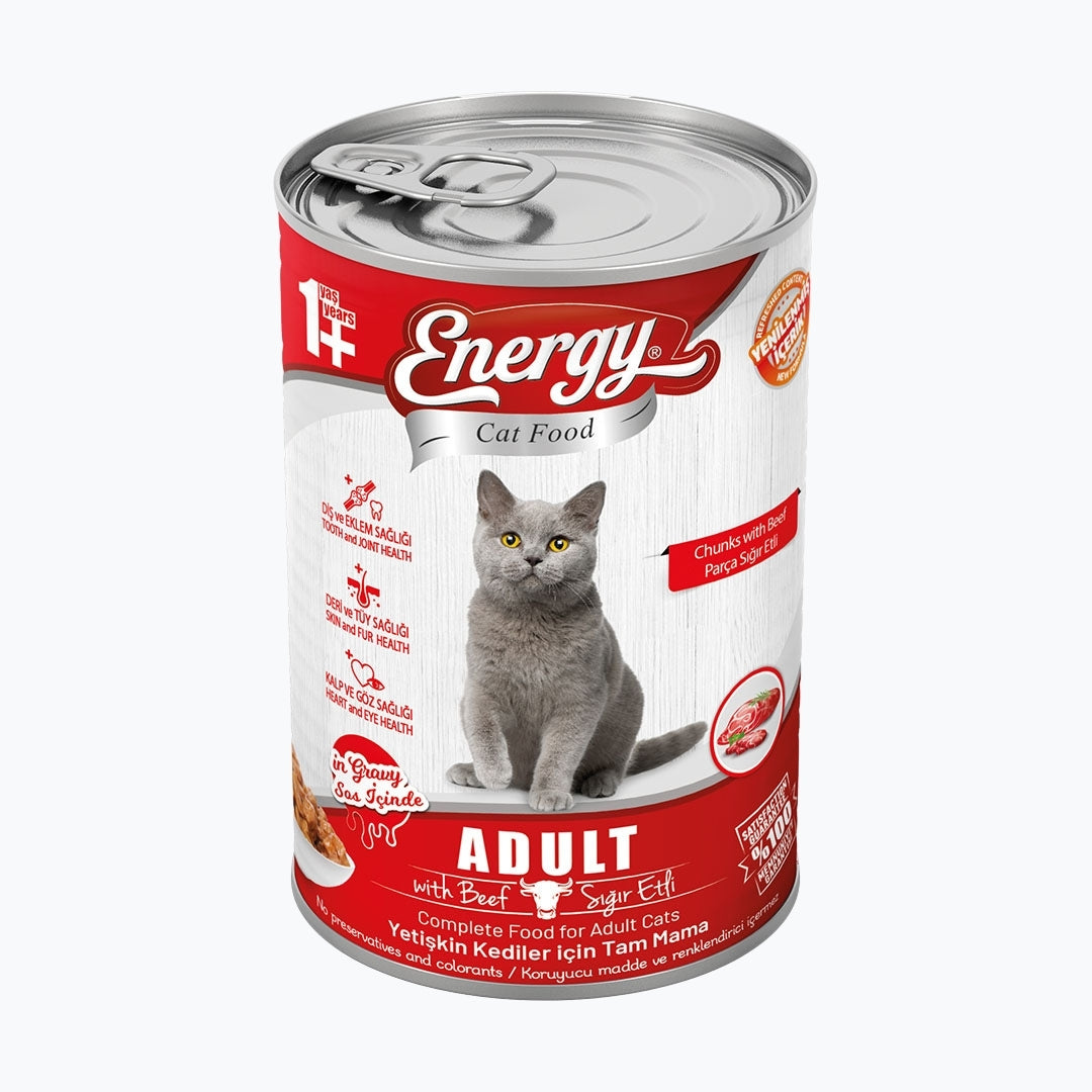 Energy Sığır Etli Yetişkin Yaş Kedi Maması - 400 g