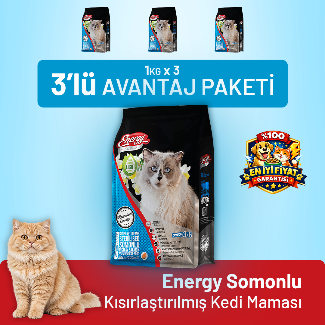 Somonlu Kısırlaştırılmış Kedi Maması - 3 Adet