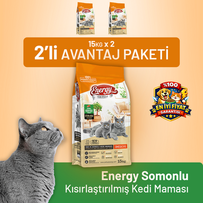 Somonlu Kısırlaştırılmış Kedi Maması 15 kg - 2 Adet