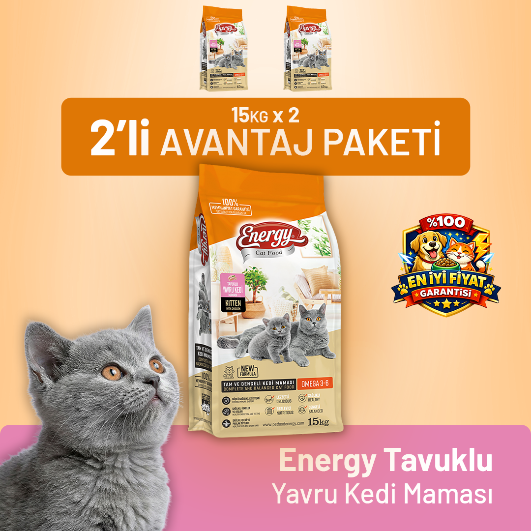 Tavuklu Yavru Kedi Maması 15 kg - 2 Adet