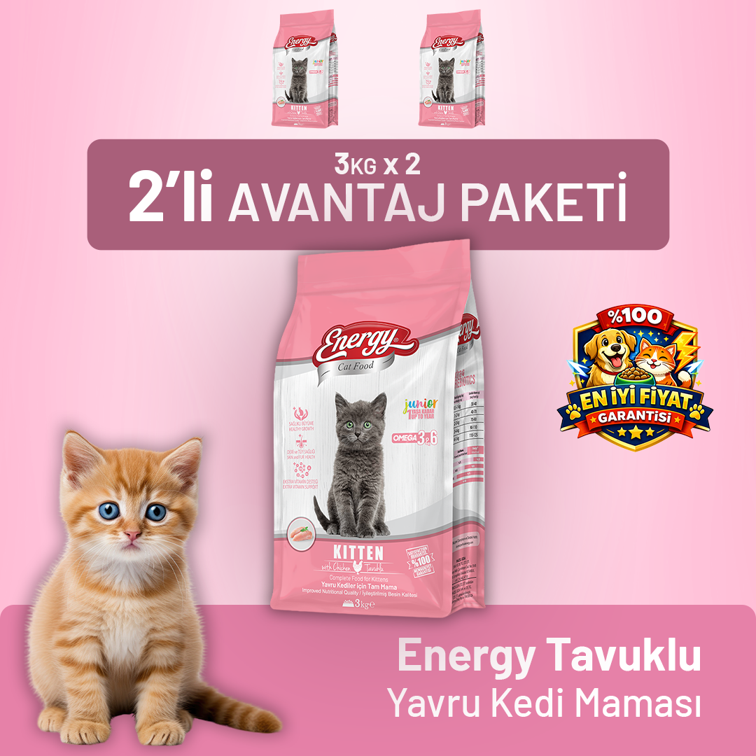 Tavuklu Yavru Kedi Maması 3 KG - 2 Adet