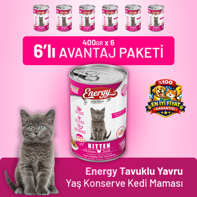 Tavuklu Yavru Yaş Kedi Maması 400 g - 6 Adet
