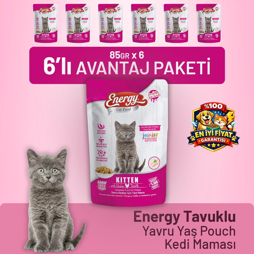 Tavuklu Yavru Yaş Kedi Maması 85 g - 6 Adet