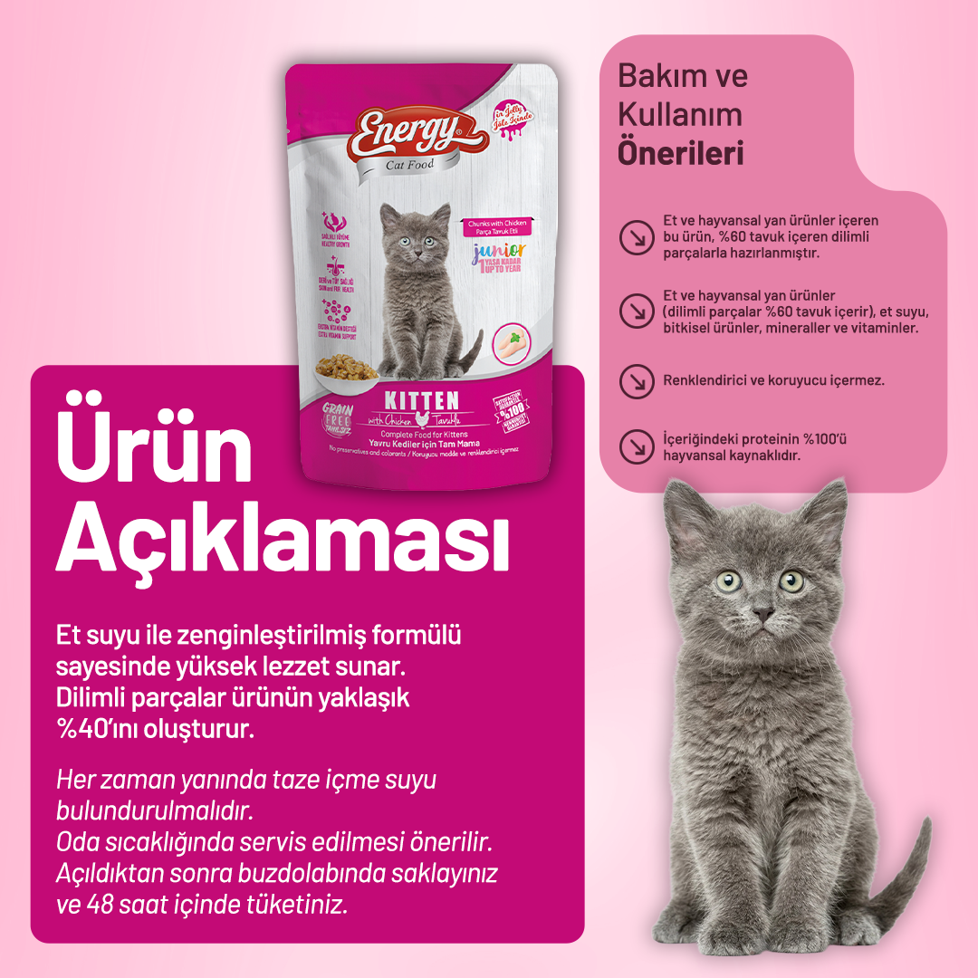 Tavuklu Yavru Yaş Kedi Maması 85 g - 6 Adet