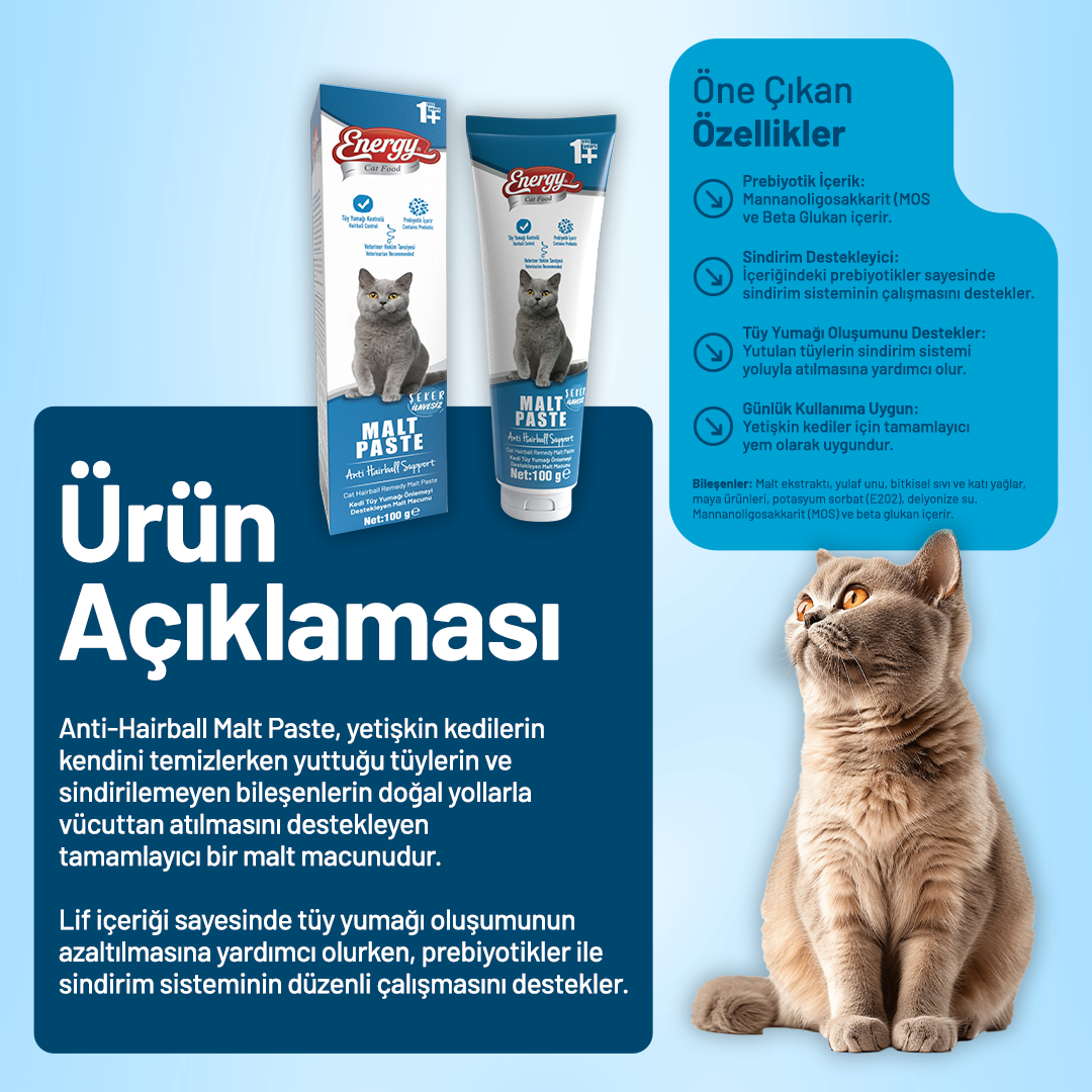 Yetişkin Kedi Malt Paste 100 g - 12 Adet