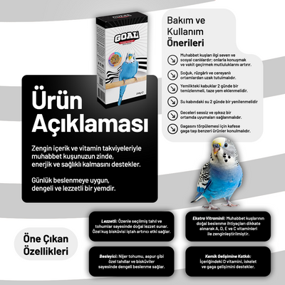 Goal Muhabbet Kuşu Yemi/BJK 250 g - 6 Adet