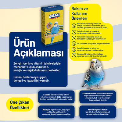 Goal Muhabbet Kuşu Yemi/FB 250 g - 20 Adet