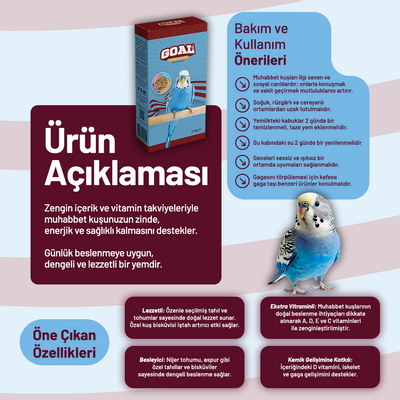 Goal Muhabbet Kuşu Yemi/TS 250 g - 6 Adet