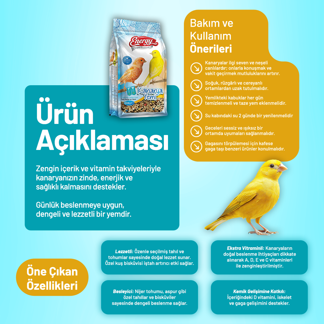 Energy Kanarya Yemi 500 g