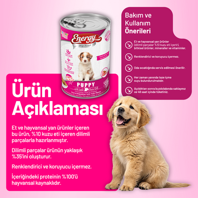 Energy Kuzu Etli Yavru Yaş Köpek Maması - 400 g
