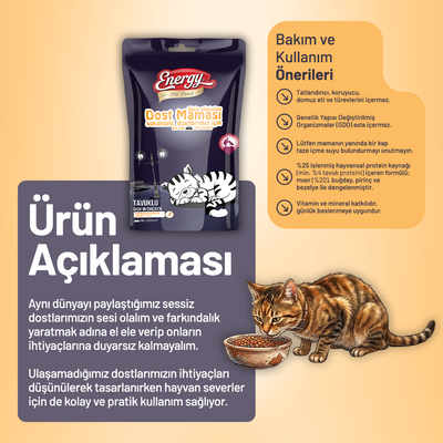 Pet Food Energy Dost Kedi Maması -  100 g