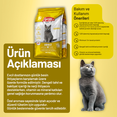 Energy Tavuklu Yetişkin Kedi Maması - 500 g