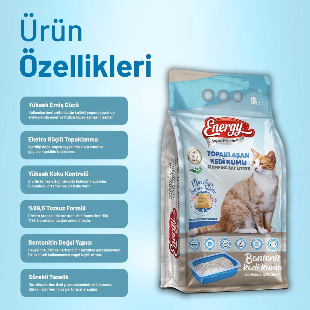 Super Premium Energy Kedi Kumu Sabun Kokulu 10 lt