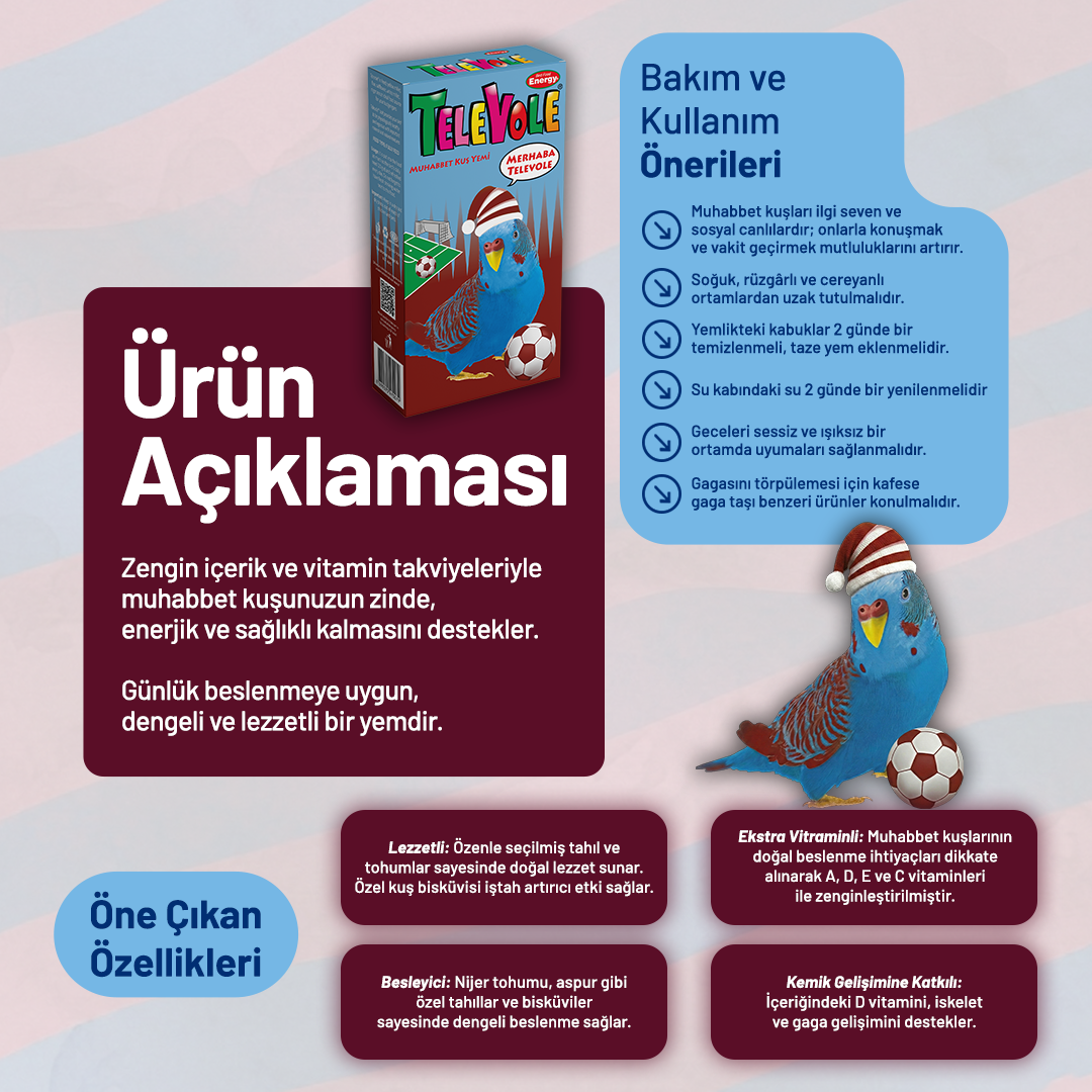 Televole Muhabbet Kuşu Yemi/TS - 300 g
