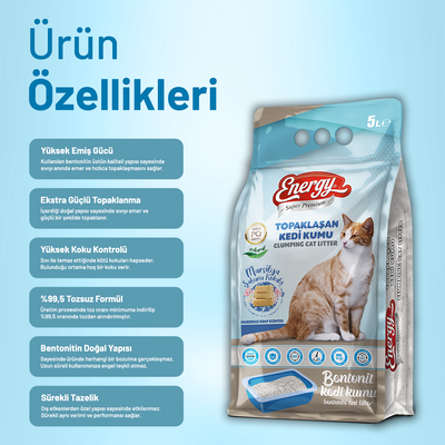 Super Premium Energy Kedi Kumu Sabun Kokulu 5 lt