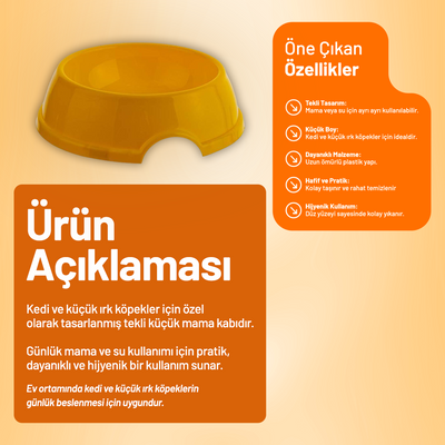 Kedi ve Köpek Tekli Küçük Mama Kabı