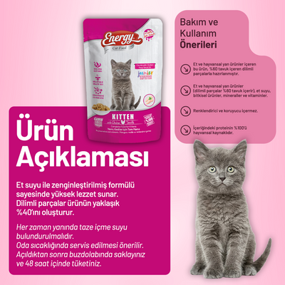 Energy Tavuklu Yavru Yaş Kedi Maması - 85 g