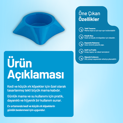 Kedi ve Köpek Tekli Büyük Mama Kabı