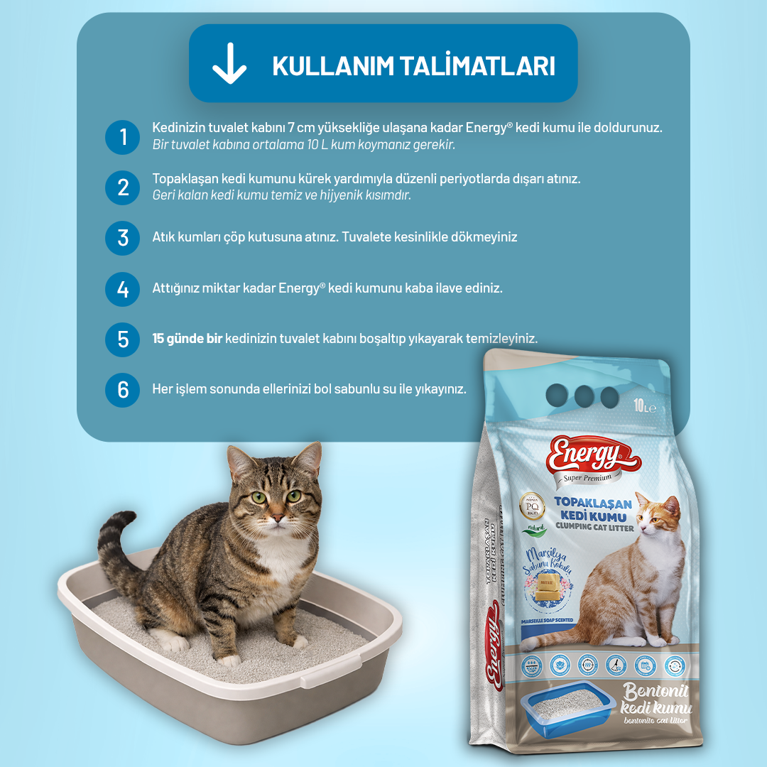 Super Premium Energy Kedi Kumu Sabun Kokulu 10 lt
