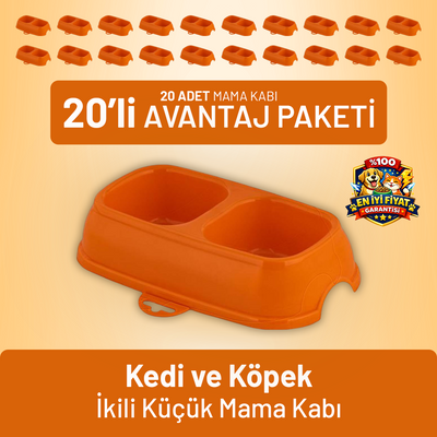 Kedi ve Köpek İkili Küçük Mama Kabı - 20 Adet