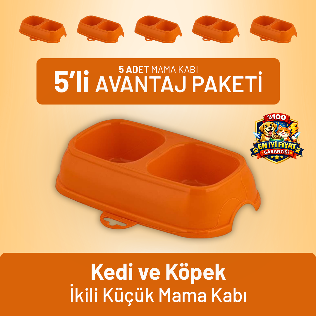 Kedi ve Köpek İkili Küçük Mama Kabı - 5 Adet