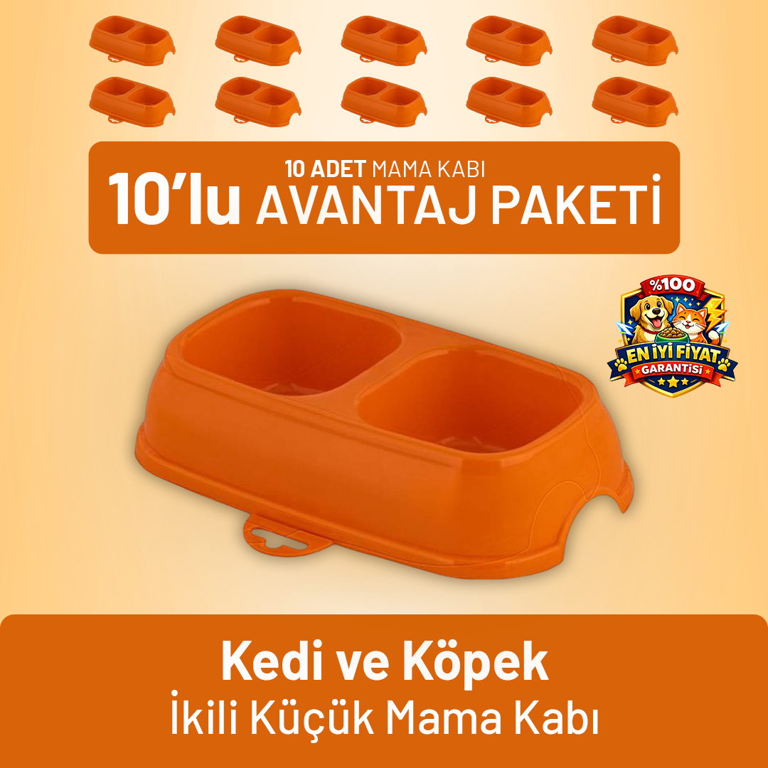 Kedi ve Köpek İkili Küçük Mama Kabı - 10 Adet