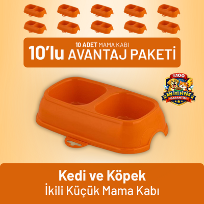 Kedi ve Köpek İkili Küçük Mama Kabı - 10 Adet