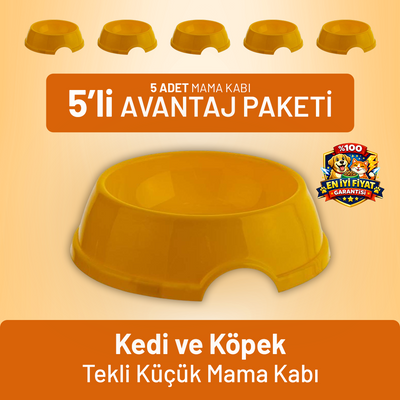 Kedi ve Köpek Tekli Küçük Mama Kabı - 5 Adet