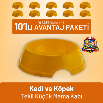 Kedi ve Köpek Tekli Küçük Mama Kabı - 10 Adet