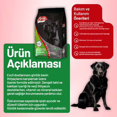 Kuzu Etli Yetişkin Köpek Maması - 6 Adet