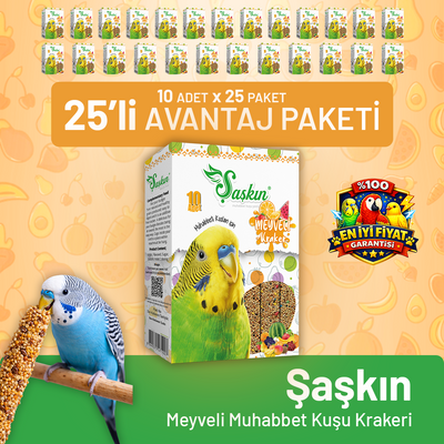 Meyveli Muhabbet Kuşu Krakeri 10'lu - 25 Adet