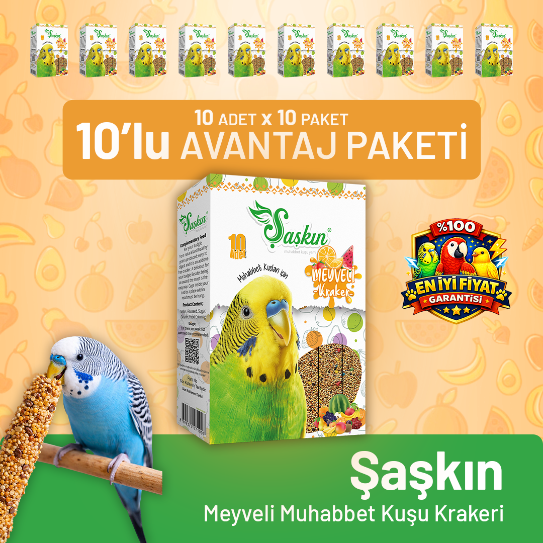 Meyveli Muhabbet Kuşu Krakeri 10'lu - 10 Adet